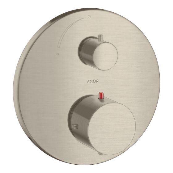 Hansgrohe AXOR Starck Thermostat Unterputz, 25l/min, Absperrventil, Brushed Nickel