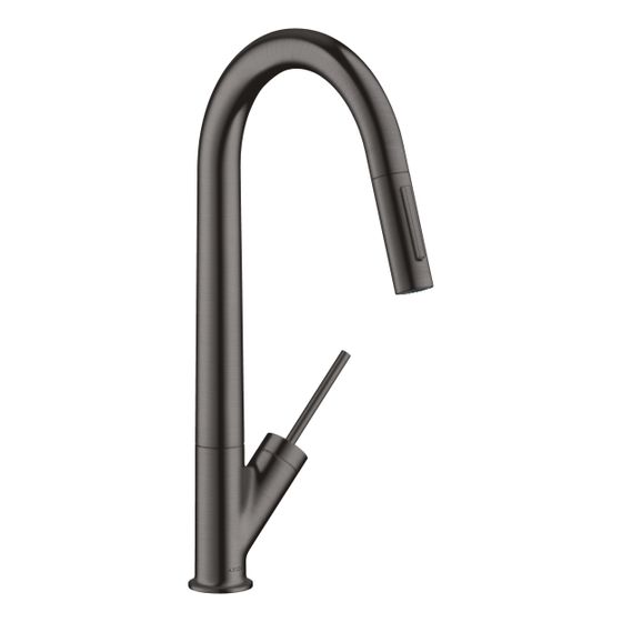 Hansgrohe AXOR Starck Einhebel-Küchenmischer, Ausziehbrause, ComfortZone 270, Brushed Black Chrome