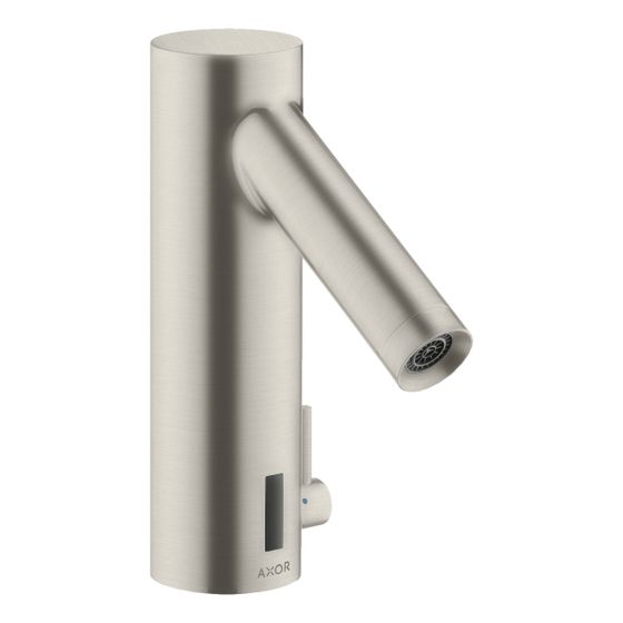 Hansgrohe AXOR Starck Elektronik-Waschtischmischer, 5l/min, Temperaturregulierung Batteriebetrieb, Edelstahl Optic
