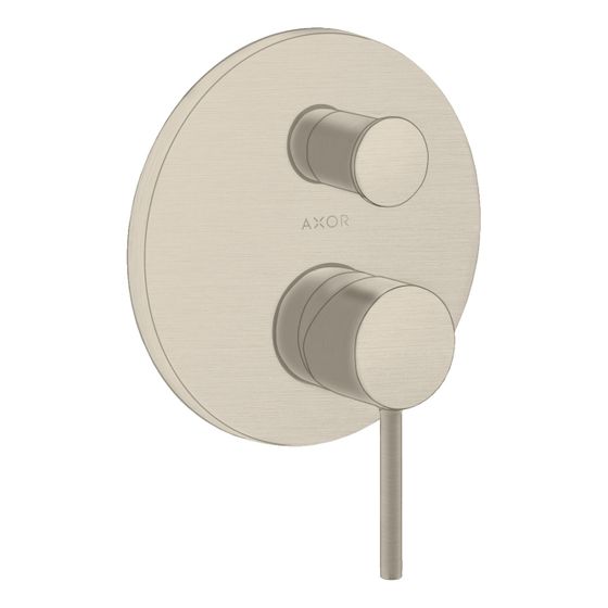 Hansgrohe AXOR Starck Einhebel-Wannenmischer Unterputz, 26l/min, Pin-Griff, integrierter Sicherungskombination, Brushed Nickel