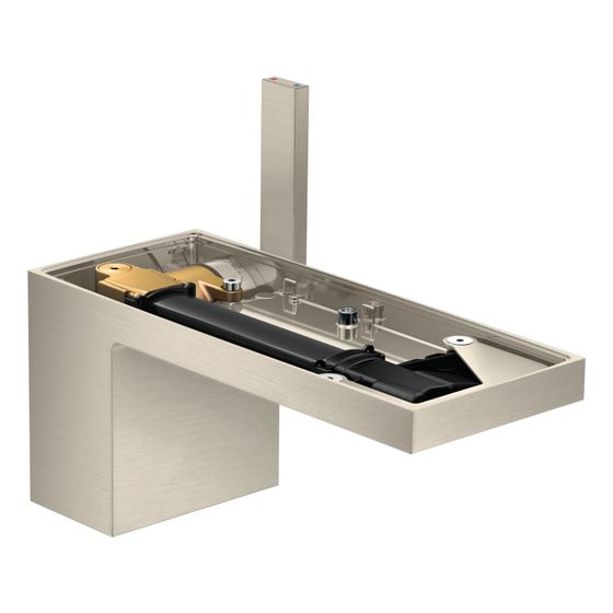 Hansgrohe AXOR MyEdition Einhebel-Waschtischmischer 70mm, 5l/min, Push-Open Ablaufgarnitur ohne Platte, Brushed Nickel