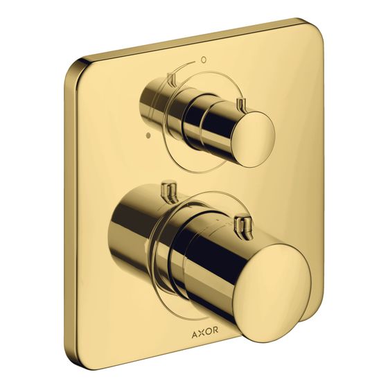 Hansgrohe AXOR Citterio M Thermostat Unterputz, Absperrventil, 25l/min, für 1 Verbraucher, Polished Gold Optic