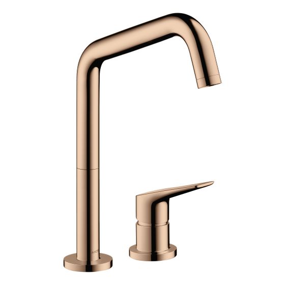 Hansgrohe AXOR Citterio M 2-Loch Einhebel-Küchenmischer ComfortZone 240, 11l/min, Schwenkauslauf, Polished Red Gold