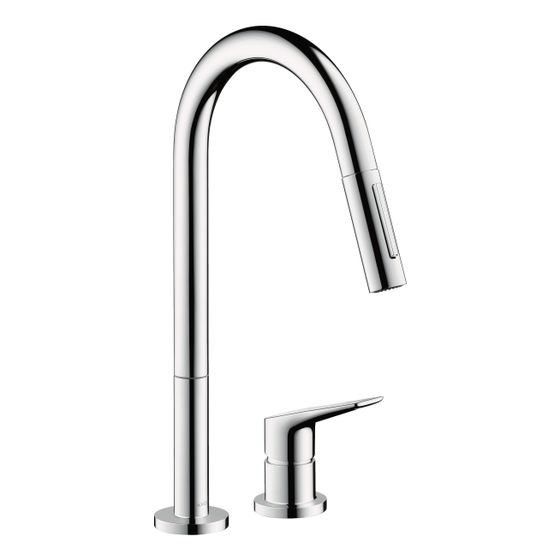 Hansgrohe AXOR Citterio M 2-Loch Einhebel-Küchenmischer ComfortZone 220, 9l/min, Ausziehbrause, Chrom