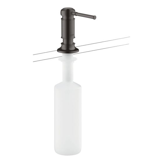 Hansgrohe AXOR Montreux Spülmittel-/ Lotionspender, Ausladung 91mm, 500ml, 2ml Dosiermenge, Brushed Black Chrome