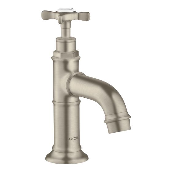 Hansgrohe AXOR Montreux Standventil 50mm, 5l/min, Kreuzgriff ohne Ablaufgarnitur, Brushed Nickel