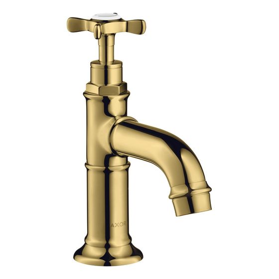 Hansgrohe AXOR Montreux Standventil 50mm, 5l/min, Kreuzgriff ohne Ablaufgarnitur, Polished Gold Optic
