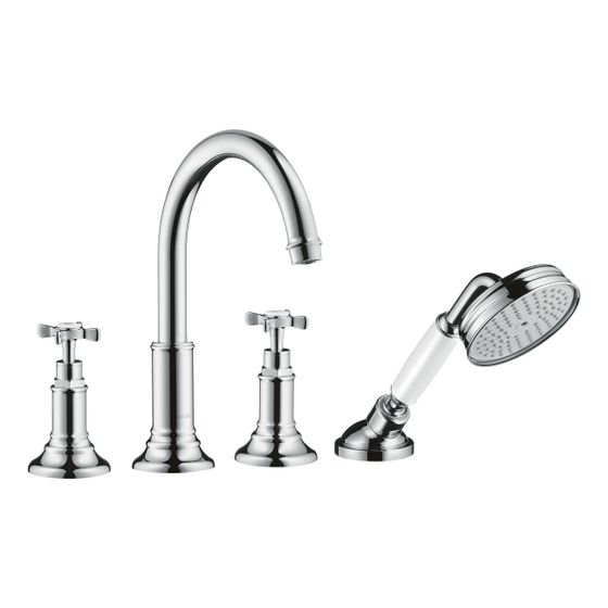 Hansgrohe AXOR Montreux 4-Loch Wannenrandarmatur, 20,5l/min, Kreuzgriffen, Chrom