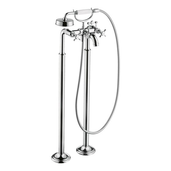 Hansgrohe AXOR Montreux 2-Griff Wannenarmatur bodenstehend, 16,5l/min, Kreuzgriffen, Chrom