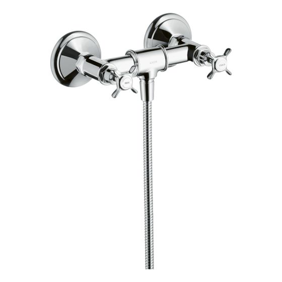Hansgrohe AXOR Montreux 2-Griff Brausearmatur Aufputz, 11l/min, Kreuzgriffen, Chrom