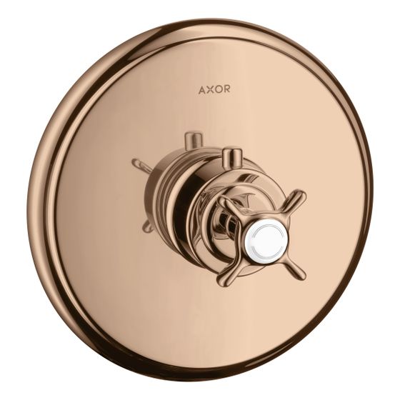 Hansgrohe AXOR Montreux Thermostat HighFlow Unterputz, 59l/min, Kreuzgriff, Polished Red Gold
