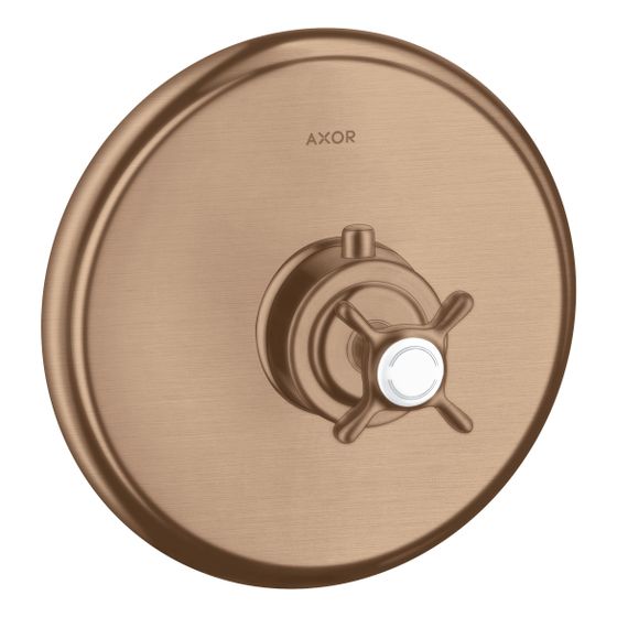Hansgrohe AXOR Montreux Thermostat HighFlow Unterputz, 59l/min, Kreuzgriff, Brushed Red Gold