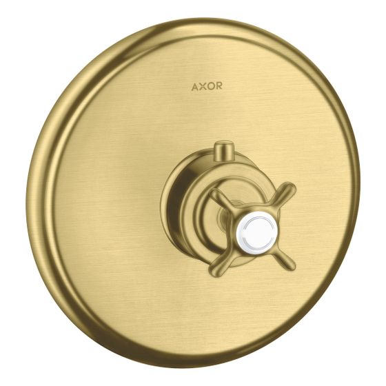 Hansgrohe AXOR Montreux Thermostat HighFlow Unterputz, 59l/min, Kreuzgriff, Brushed Brass