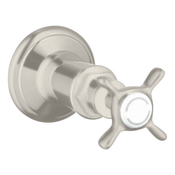 Hansgrohe AXOR Montreux Absperrventil Unterputz, Kreuzgriff, DN 15/DN 20, Edelstahl Optic