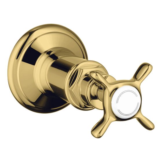 Hansgrohe AXOR Montreux Absperrventil Unterputz, Kreuzgriff, DN 15/DN 20, Polished Gold Optic