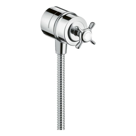 Hansgrohe AXOR Montreux Wandanschluss Stop, Rückflussverhinderer, Absperrventil , Kreuzgriff, DN 15, Chrom