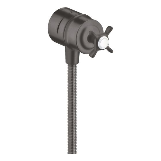Hansgrohe AXOR Montreux Wandanschluss Stop, Rückflussverhinderer, Absperrventil , Kreuzgriff, DN 15, Brushed Black Chrome