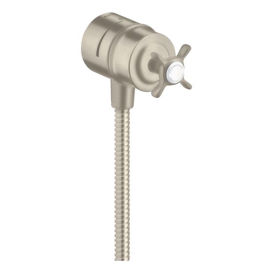 Hansgrohe AXOR Montreux Wandanschluss Stop, Rückflussverhinderer, Absperrventil , Kreuzgriff, DN 15, Brushed Nickel