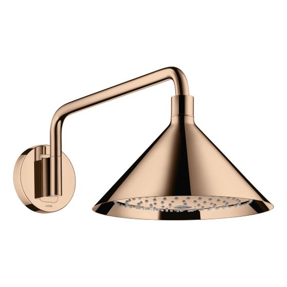 Hansgrohe AXOR Showers/Front Kopfbrause 240mm, 15l/min, 2jet, Brausearm, Polished Red Gold