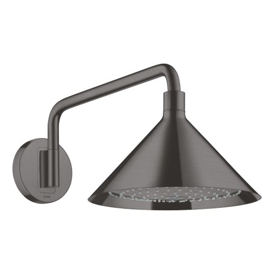 Hansgrohe AXOR Showers/Front Kopfbrause 240mm, 15l/min, 2jet, Brausearm, Brushed Black Chrome