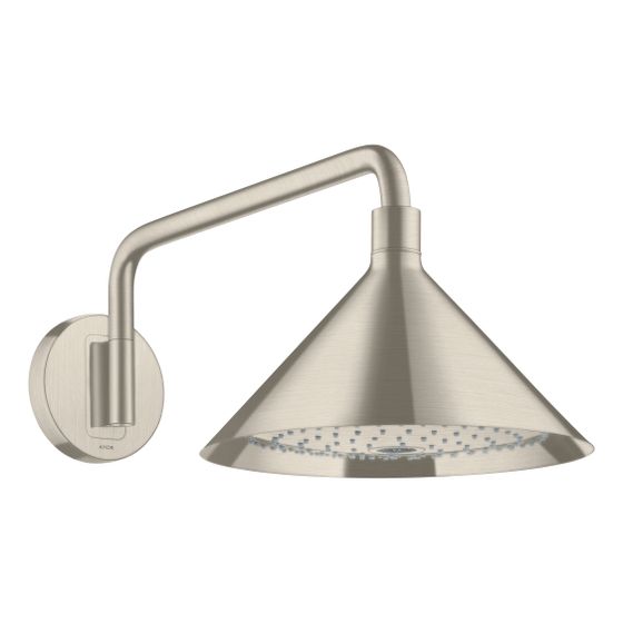 Hansgrohe AXOR Showers/Front Kopfbrause 240mm, 15l/min, 2jet, Brausearm, Brushed Nickel