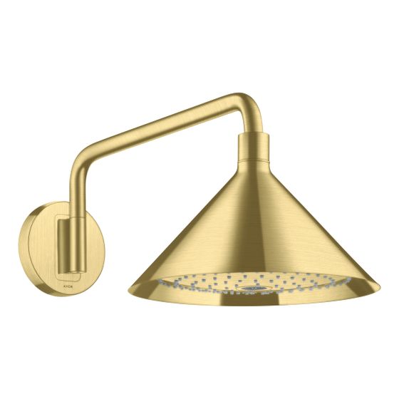 Hansgrohe AXOR Showers/Front Kopfbrause 240mm, 15l/min, 2jet, Brausearm, Brushed Brass