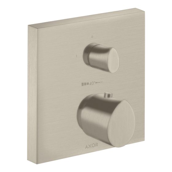 Hansgrohe AXOR Starck Organic Thermostat Unterputz, 25l/min, Absperrventil, Brushed Nickel