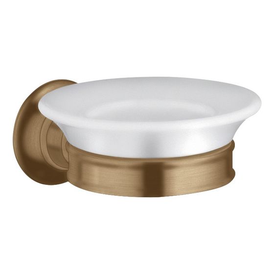 Hansgrohe AXOR Montreux Seifenschale, 107x54x131mm, Porzellan/Metall, Brushed Bronze