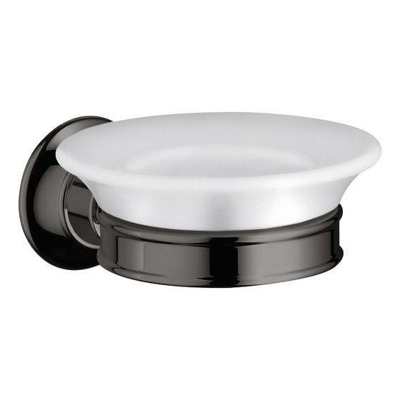 Hansgrohe AXOR Montreux Seifenschale, 107x54x131mm, Porzellan/Metall, Polished Black Chrome