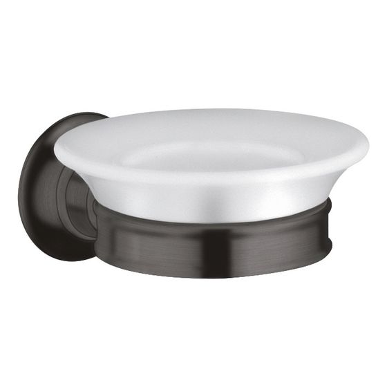 Hansgrohe AXOR Montreux Seifenschale, 107x54x131mm, Porzellan/Metall, Brushed Black Chrome