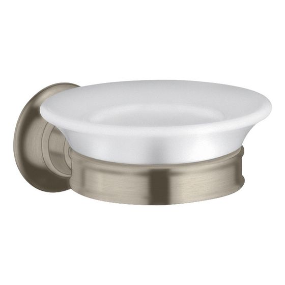 Hansgrohe AXOR Montreux Seifenschale, 107x54x131mm, Porzellan/Metall, Brushed Nickel