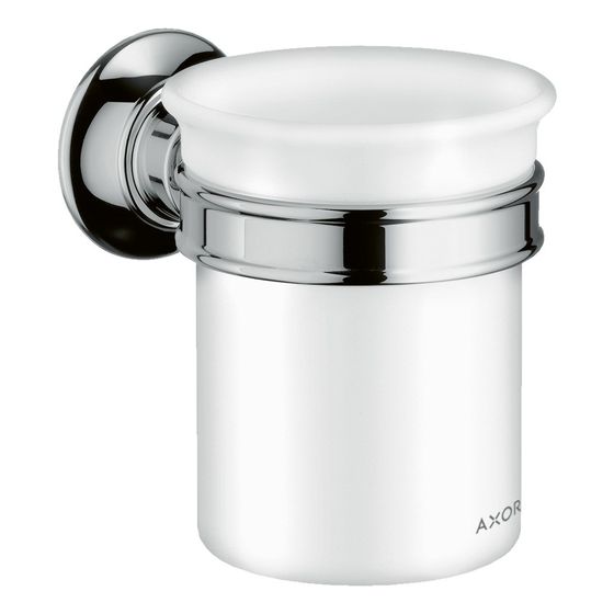 Hansgrohe AXOR Montreux Zahnputzbecher, Wandmontage, Metall/Porzellan, 106x87x121mm, Chrom