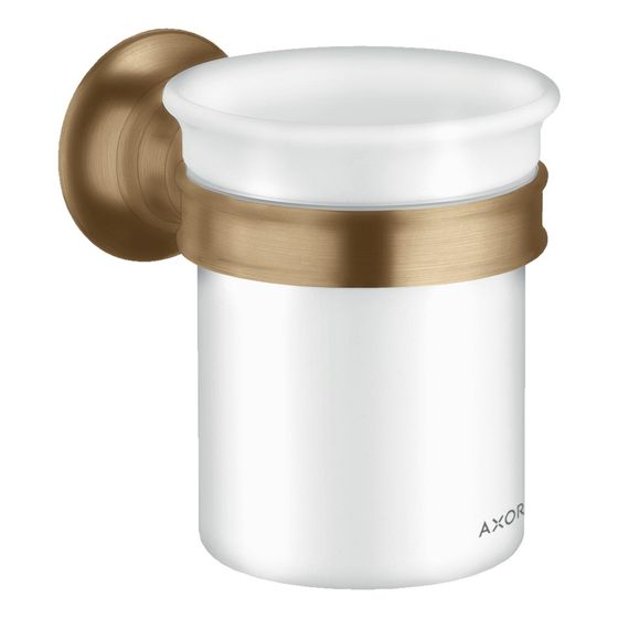 Hansgrohe AXOR Montreux Zahnputzbecher, Wandmontage, Metall/Porzellan, 106x87x121mm, Brushed Bronze
