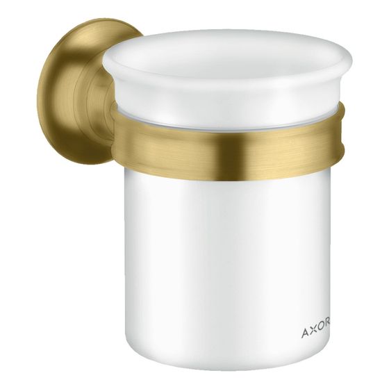 Hansgrohe AXOR Montreux Zahnputzbecher, Wandmontage, Metall/Porzellan, 106x87x121mm, Brushed Gold Optic