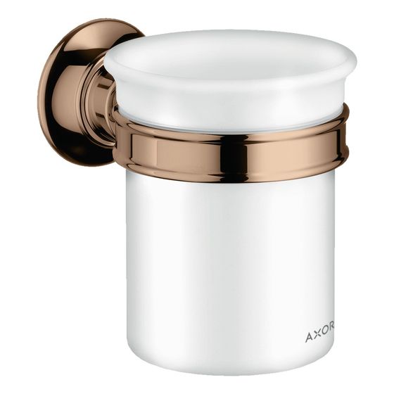 Hansgrohe AXOR Montreux Zahnputzbecher, Wandmontage, Metall/Porzellan, 106x87x121mm, Polished Red Gold