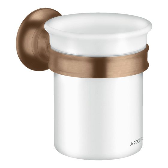 Hansgrohe AXOR Montreux Zahnputzbecher, Wandmontage, Metall/Porzellan, 106x87x121mm, Brushed Red Gold