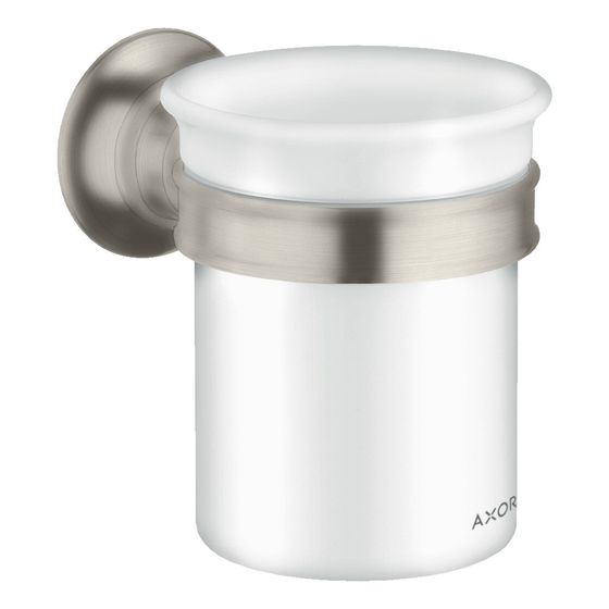 Hansgrohe AXOR Montreux Zahnputzbecher, Wandmontage, Metall/Porzellan, 106x87x121mm, Edelstahl Optic