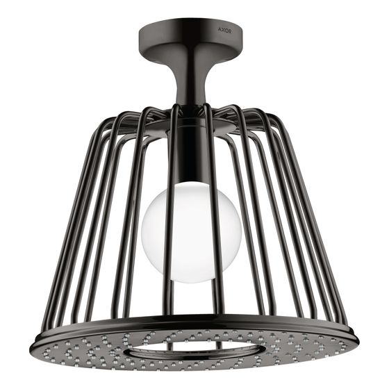 Hansgrohe AXOR LampShower/Nendo LampShower 275mm, 18l/min, 1jet, Deckenanschluss, Polished Black Chrome