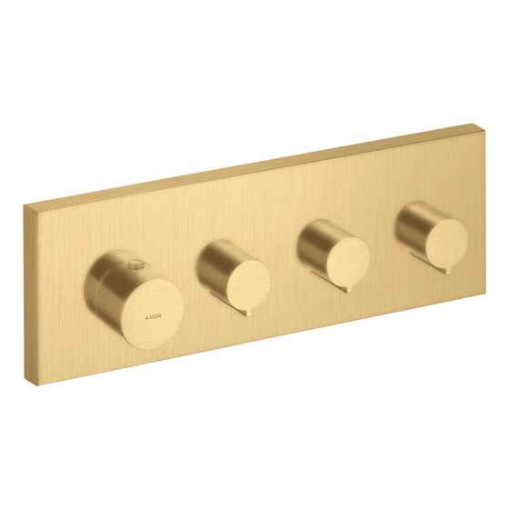 Hansgrohe AXOR ShowerSolutions Thermostatmodul 360x120mm, Unterputz, 59l/min, eckig für 3 Verbraucher, Brushed Gold Optic