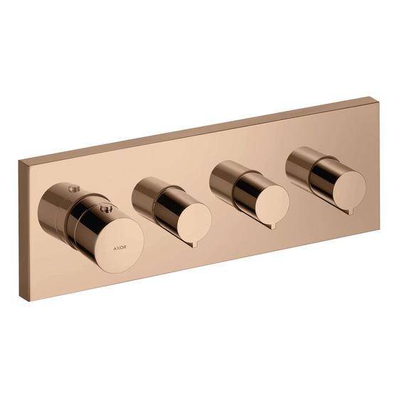 Hansgrohe AXOR ShowerSolutions Thermostatmodul 360x120mm, Unterputz, 59l/min, eckig für 3 Verbraucher, Polished Red Gold