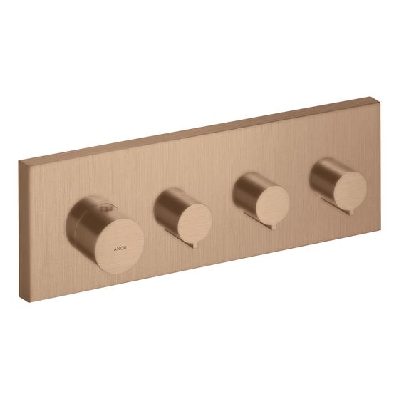 Hansgrohe AXOR ShowerSolutions Thermostatmodul 360x120mm, Unterputz, 59l/min, eckig für 3 Verbraucher, Brushed Red Gold