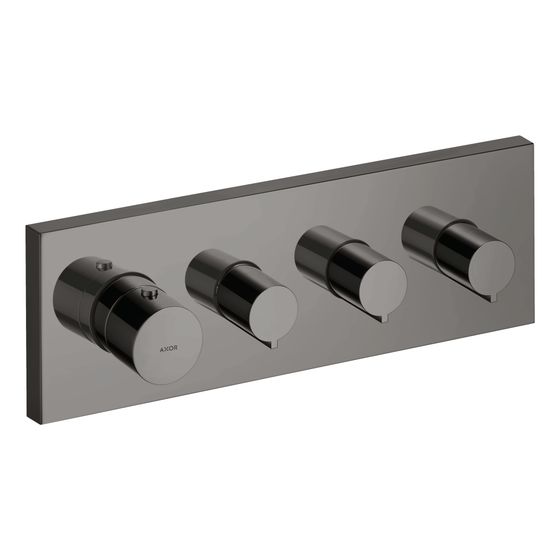 Hansgrohe AXOR ShowerSolutions Thermostatmodul 360x120mm, Unterputz, 59l/min, eckig für 3 Verbraucher, Polished Black Chrome