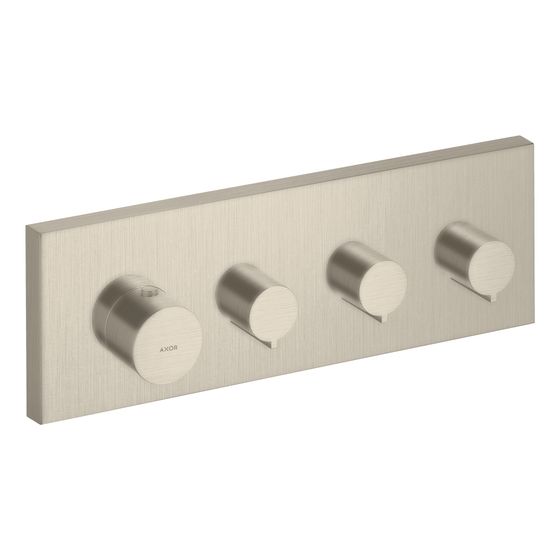 Hansgrohe AXOR ShowerSolutions Thermostatmodul 360x120mm, Unterputz, 59l/min, eckig für 3 Verbraucher, Brushed Nickel