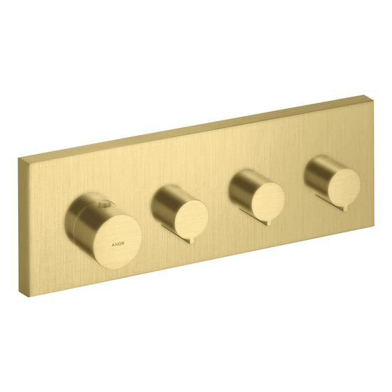 Hansgrohe AXOR ShowerSolutions Thermostatmodul 360x120mm, Unterputz, 59l/min, eckig für 3 Verbraucher, Brushed Brass