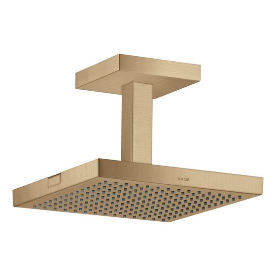 Hansgrohe AXOR ShowerSolutions Kopfbrause, 12l/min, 240x240mm, 1jet, Deckenanschluss, Brushed Bronze