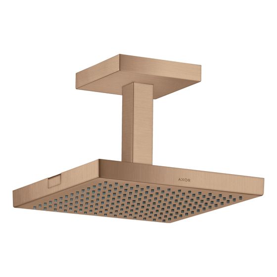 Hansgrohe AXOR ShowerSolutions Kopfbrause, 12l/min, 240x240mm, 1jet, Deckenanschluss, Brushed Red Gold