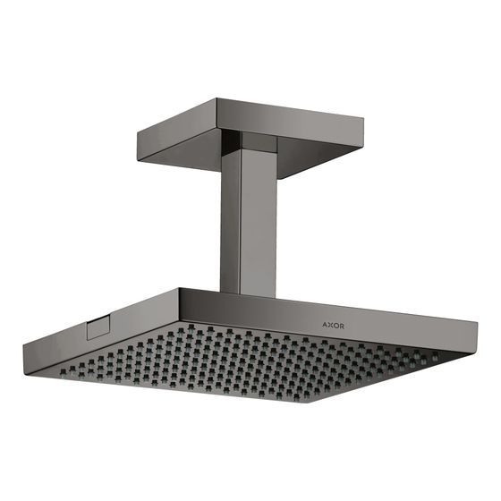 Hansgrohe AXOR ShowerSolutions Kopfbrause, 12l/min, 240x240mm, 1jet, Deckenanschluss, Polished Black Chrome