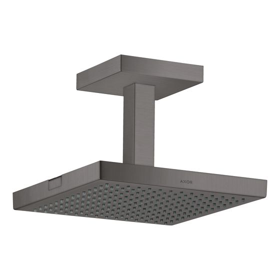 Hansgrohe AXOR ShowerSolutions Kopfbrause, 12l/min, 240x240mm, 1jet, Deckenanschluss, Brushed Black Chrome
