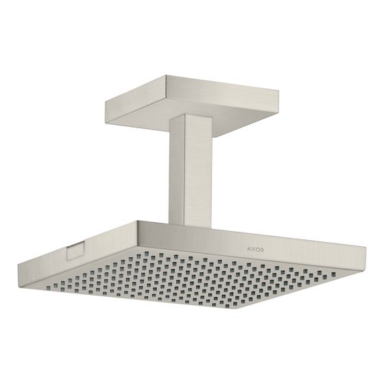 Hansgrohe AXOR ShowerSolutions Kopfbrause, 12l/min, 240x240mm, 1jet, Deckenanschluss, Edelstahl Optic
