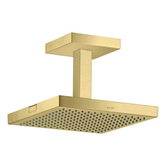 Hansgrohe AXOR ShowerSolutions Kopfbrause, 12l/min, 240x240mm, 1jet, Deckenanschluss, Brushed Brass